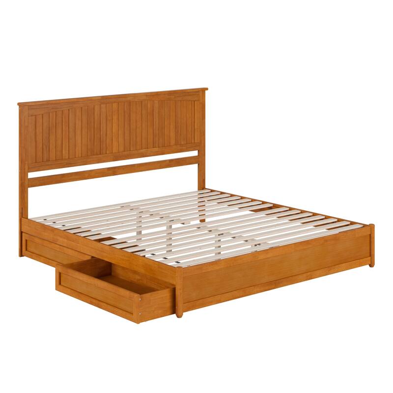 Malta Platform Bed with Panel Footboard and Storage Drawers