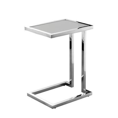 Kulani High Gloss Lacquer Finish End Table Stainless Steel Base