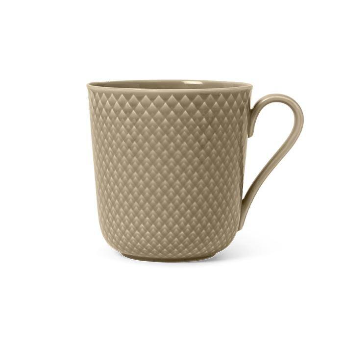 Rhombe Earth Mug With Handle - Clay - 11.2 oz