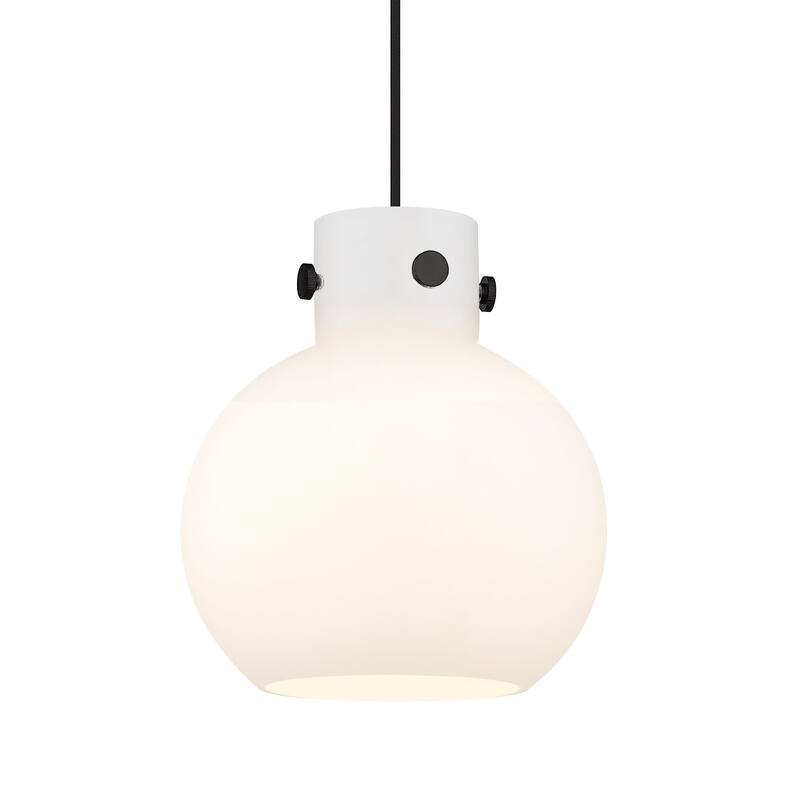 Innovations Lighting 410-1PM-11-10 Newton Sphere Pendant Newton Sphere - Matte Black / Matte White