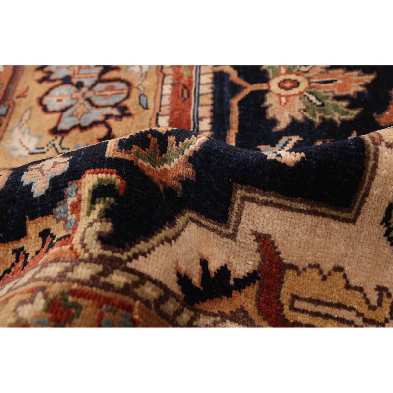 ECARPETGALLERY Hand-knotted Jules Sultane Dark Navy Wool Rug - 8'11 x 11'11