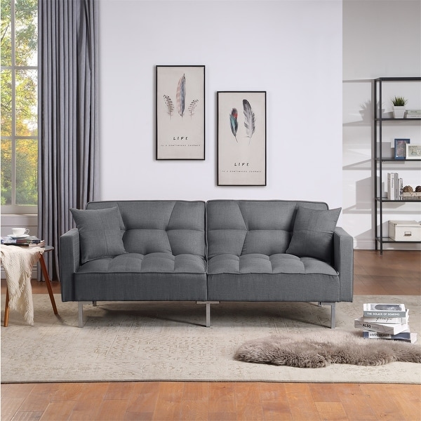 Merax Upholstery Fabric Sleeper Sofa, Square Arm Sofa Bed. Opens flyout.