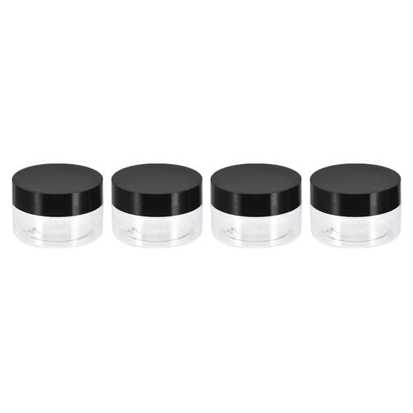4Pcs 100ml Clear Plastic Jars with Black Lid Food Storage Container