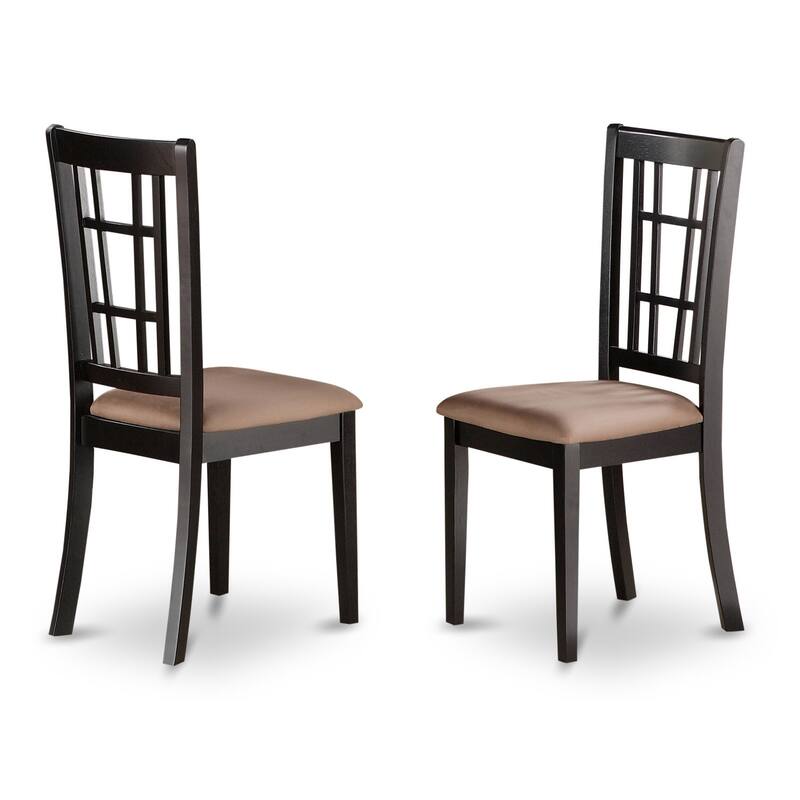HomeStock 3-Piece Black and Cherry Finish Round Solid Wood Top Dining Table Set