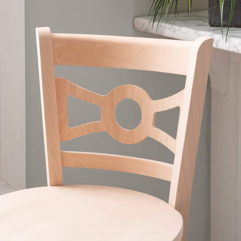 Linon Talyn Unfinished Solid Wood Farmhouse Barstool (Set of 2)