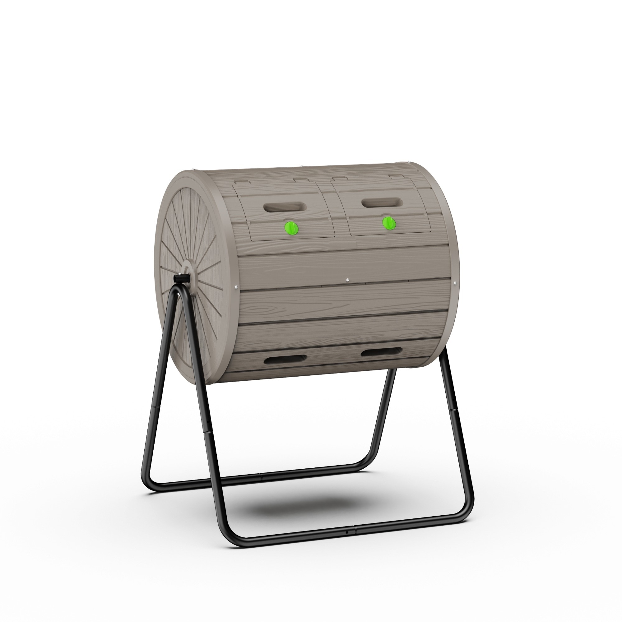 Decksplore Dual Chamber 43 Gallon Outdoor Tumbling Composter Steel Frame