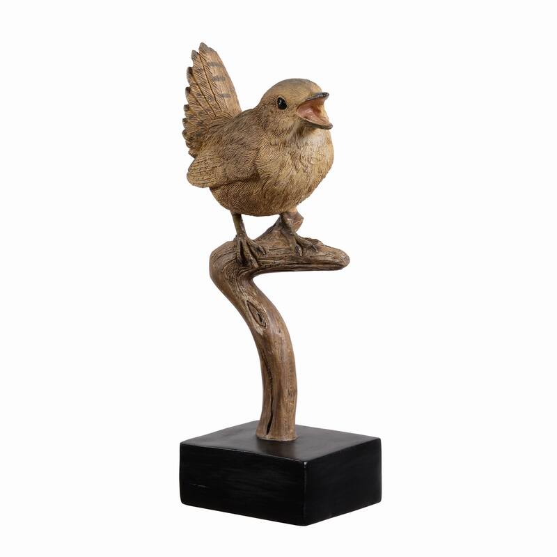 Nightingale Bird On Branch Decoration - 8.5"
