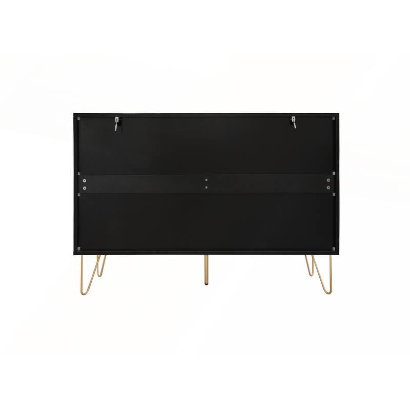 Modern 6 Drawer Dresser with Metal Handles