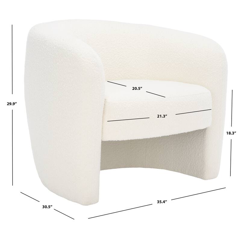 SAFAVIEH Couture Sangita Barrel Back Accent Chair - 35" W x 31" D x 30" H - 35Wx31Dx30H