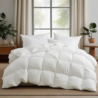 Heavyweight Extra Warmth White Goose Feather Down Fiber Duvet Comforter Insert
