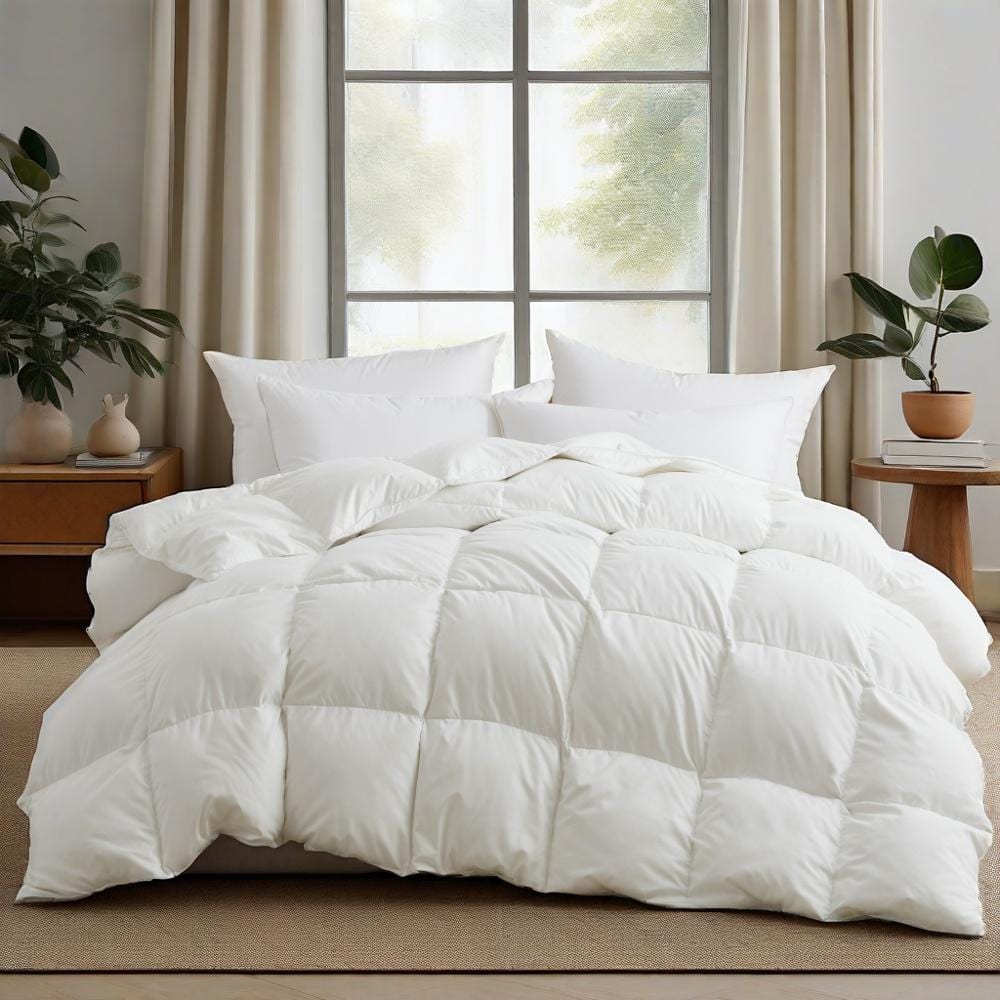 Heavyweight Extra Warmth White Goose Feather Down Fiber Duvet Comforter Insert