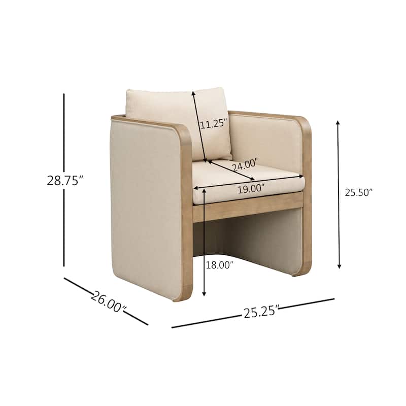 Christopher Knight Home Kest Rubberwood Fabric Dining Chair with Oversized Upholstered Comfort