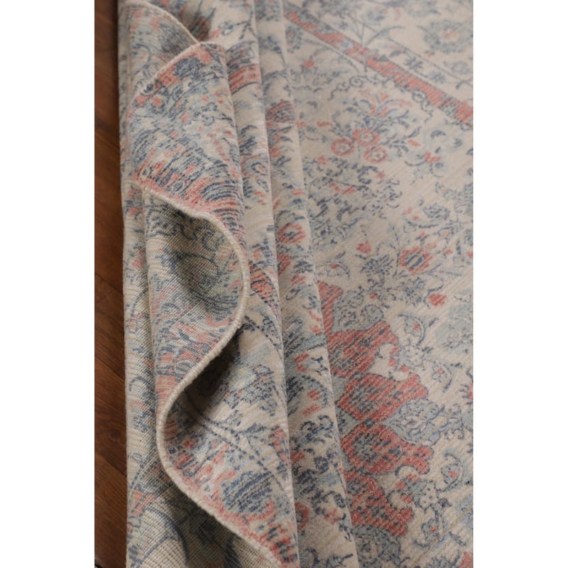 Floral Abstract Oriental Area Rug Hand-Knotted Wool Carpet - 5'3"x 7'6"