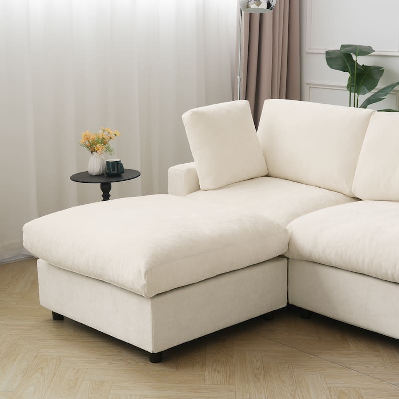 Modern Cloud Sectional Couches for Living Room Set, Chenille U-shaped Sofa Couch