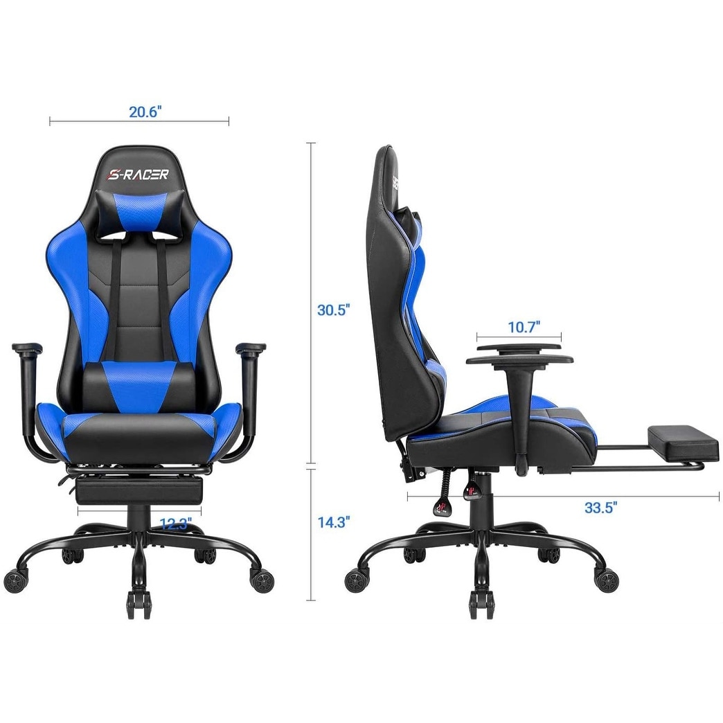 FCH Ergonomic Computer Gaming Chair with Footrest Support Home Office Chair 