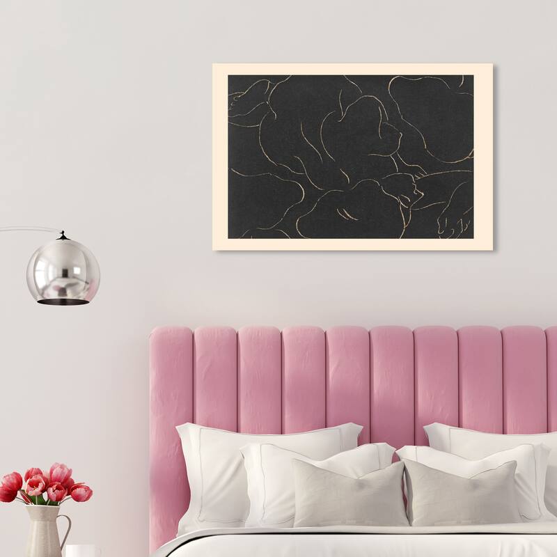 Wynwood Studio Canvas Abstract Bodies Black and Metallic Gold Modern & Contemporary Wall Art Canvas Print - 20 x 30