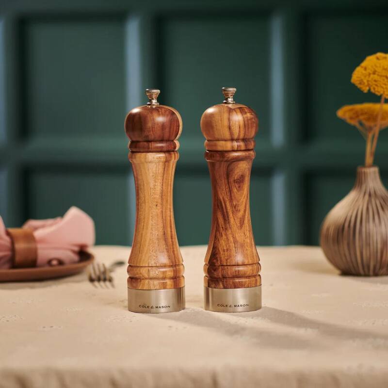 Cole & Mason Camden Salt & Pepper Mill Gift Set 8.5" - Adjustable Grind Traditional Design