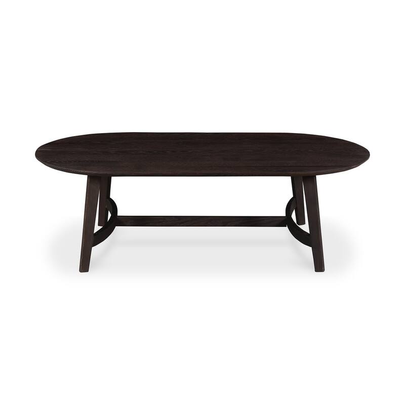 Aurelle Home Tyier Mid-Century Modern Solid Oak Coffee Table - 54" W x 17" H x 28" D