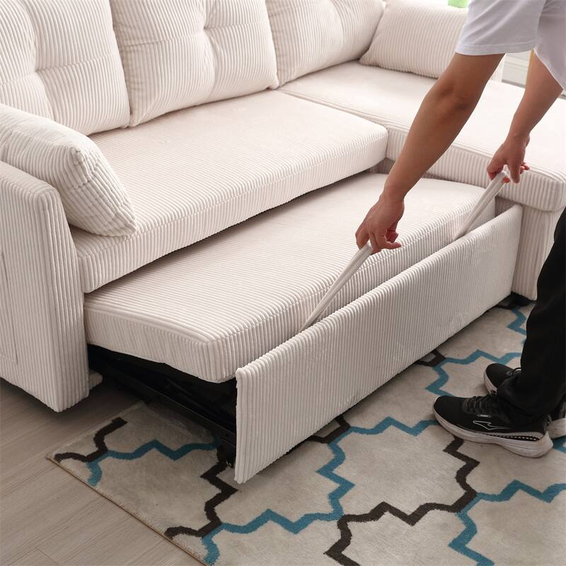 L Shaped Modular Sectional Sofa w/ Reversible Chaise and Storage Seat