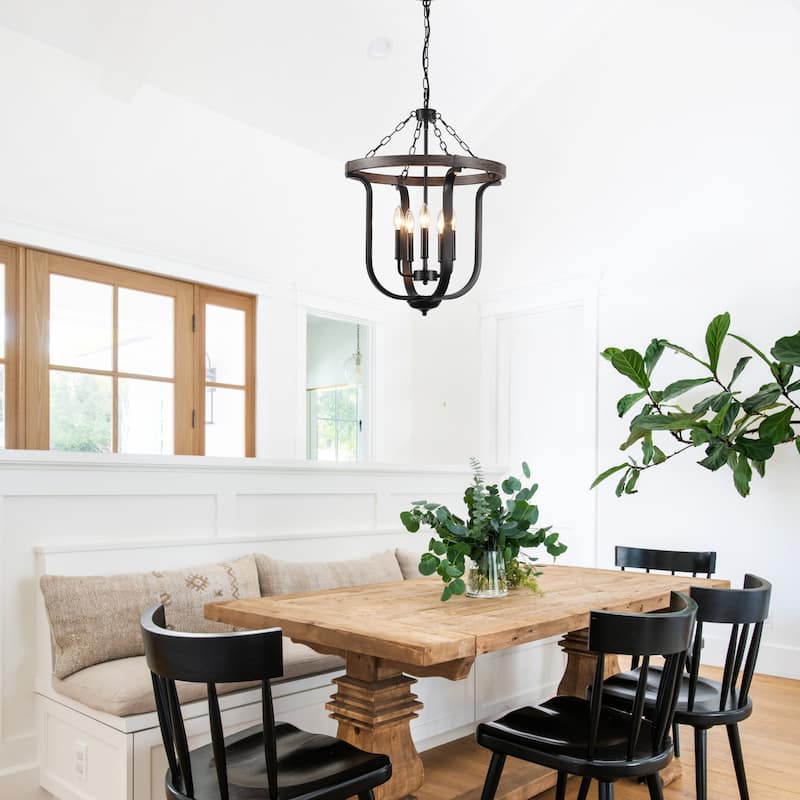 18.89-inch Elegant Farmhouse 5-Light Metal Pendant Light with Adjustable Height