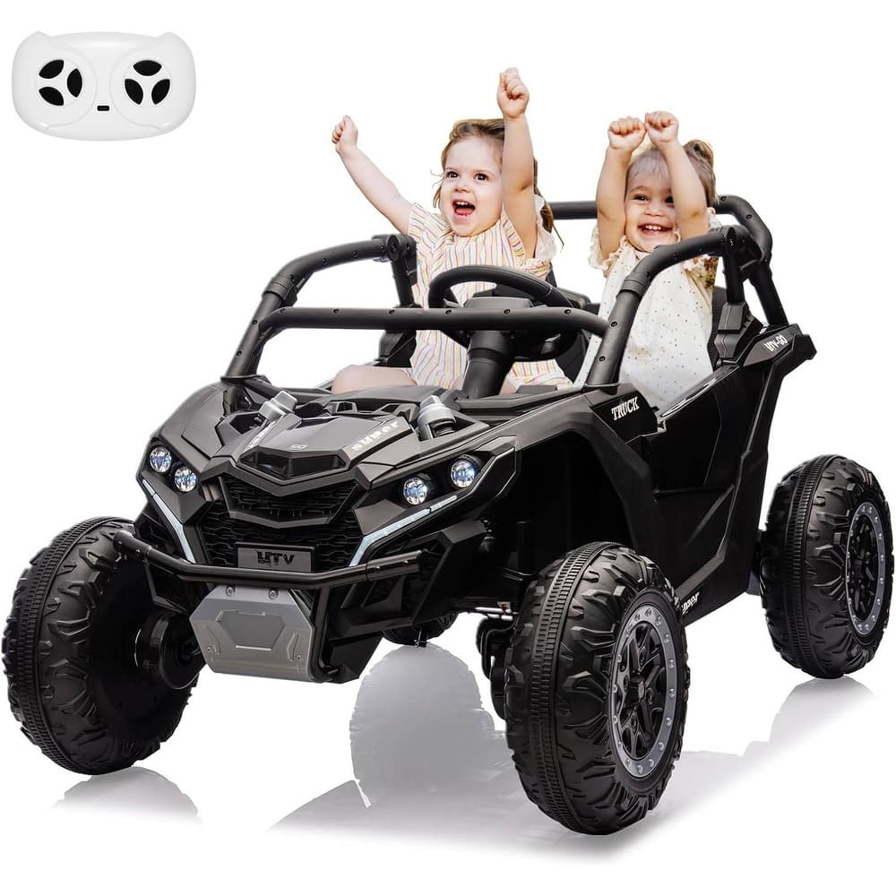 2-Seater Electric Ride-On Car Toy with Remote Control for Best Kids Gift, Black