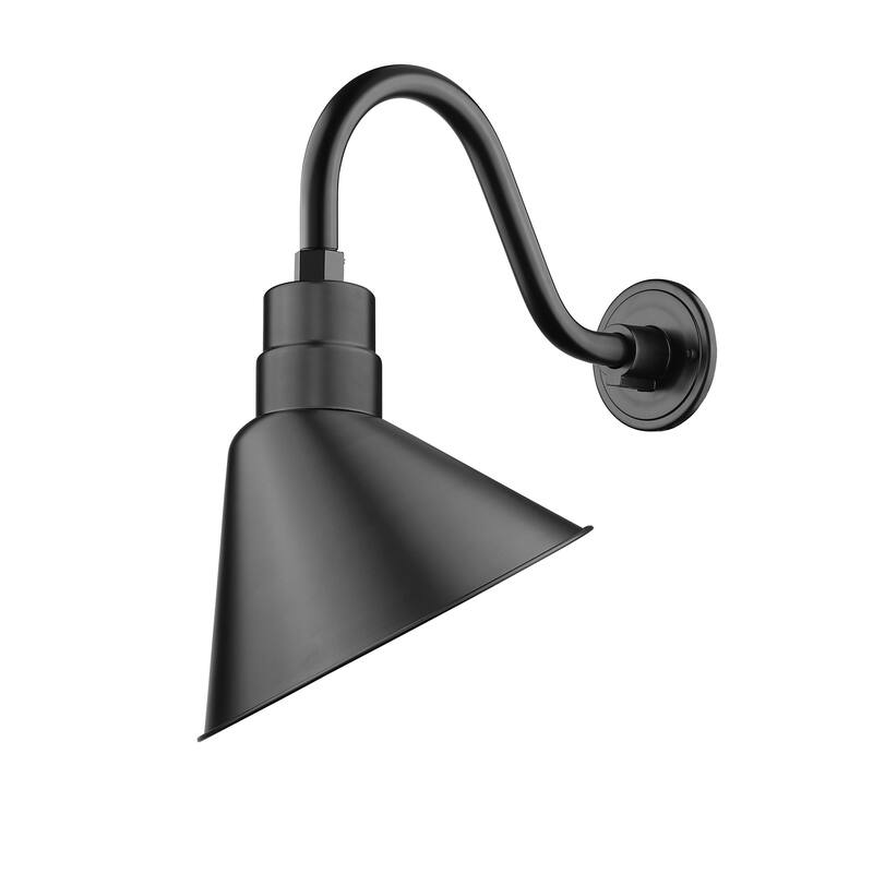 Millennium Lighting 12" Angle Shade with 15" Gooseneck in Multiple Finishes - Satin Black