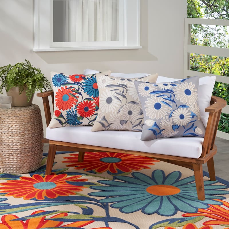 Mina Victory Aloha Floral Throw Pillow