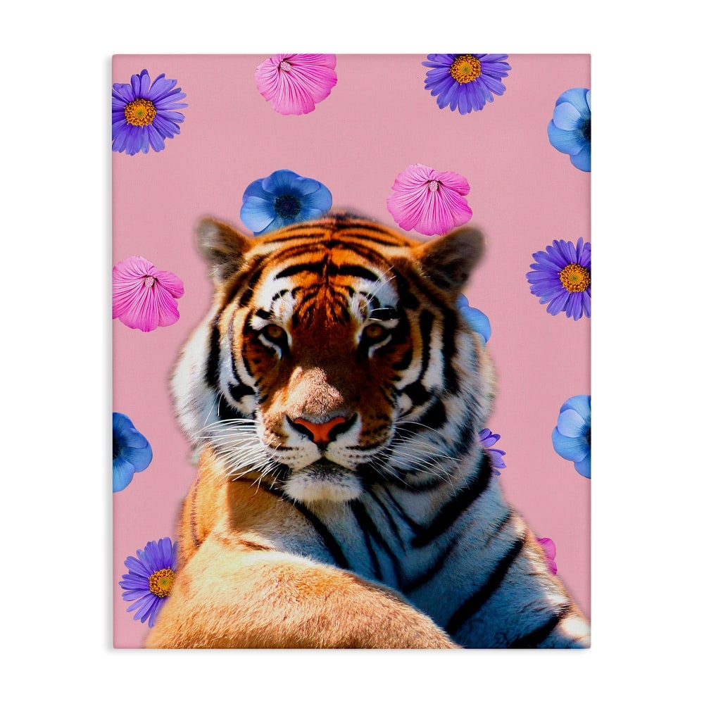 Stupell Floral Safari Tiger Canvas Wall Art Design By Marcus Prime