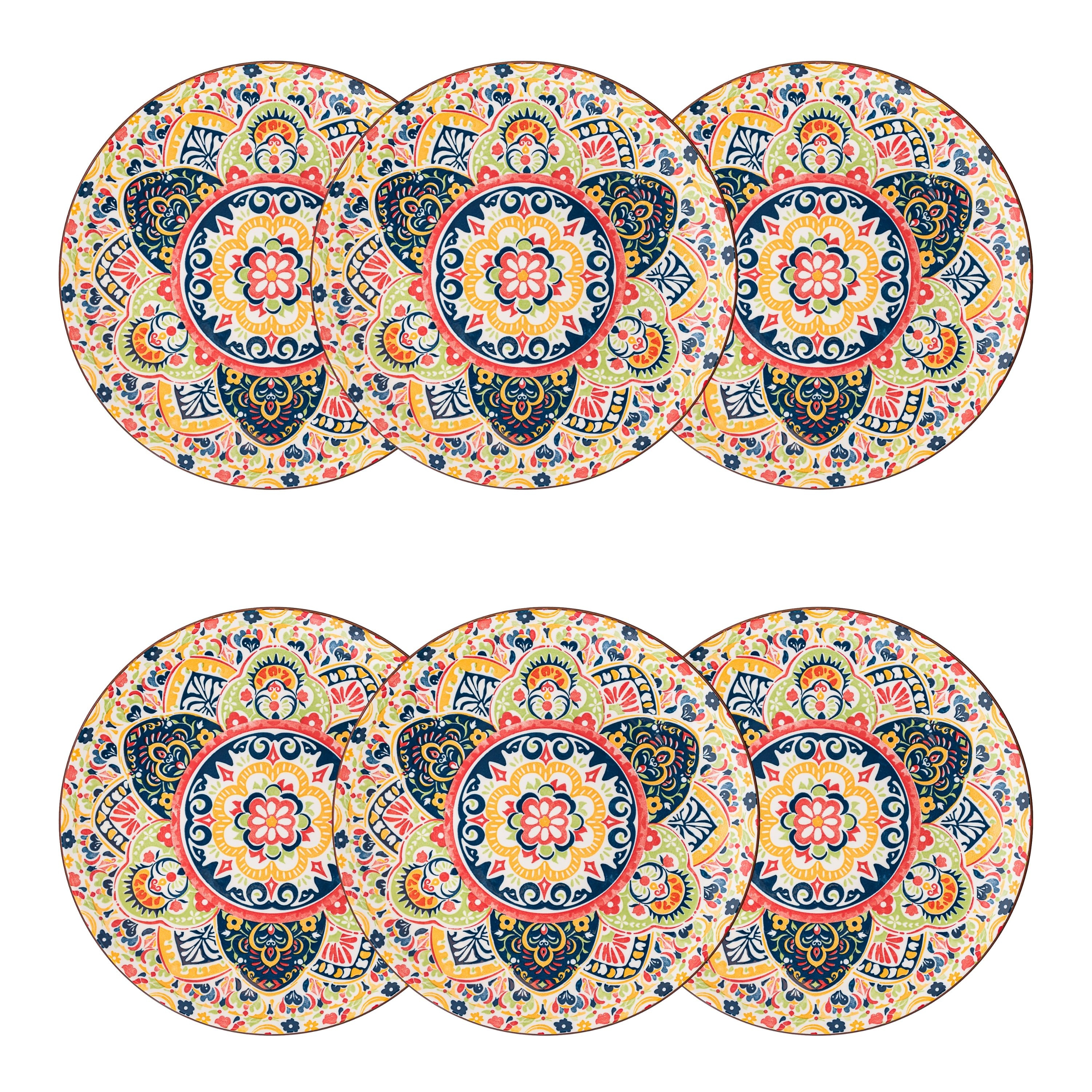 10 Strawberry Street Fiesta Bloom Dinnerware, Set of 6