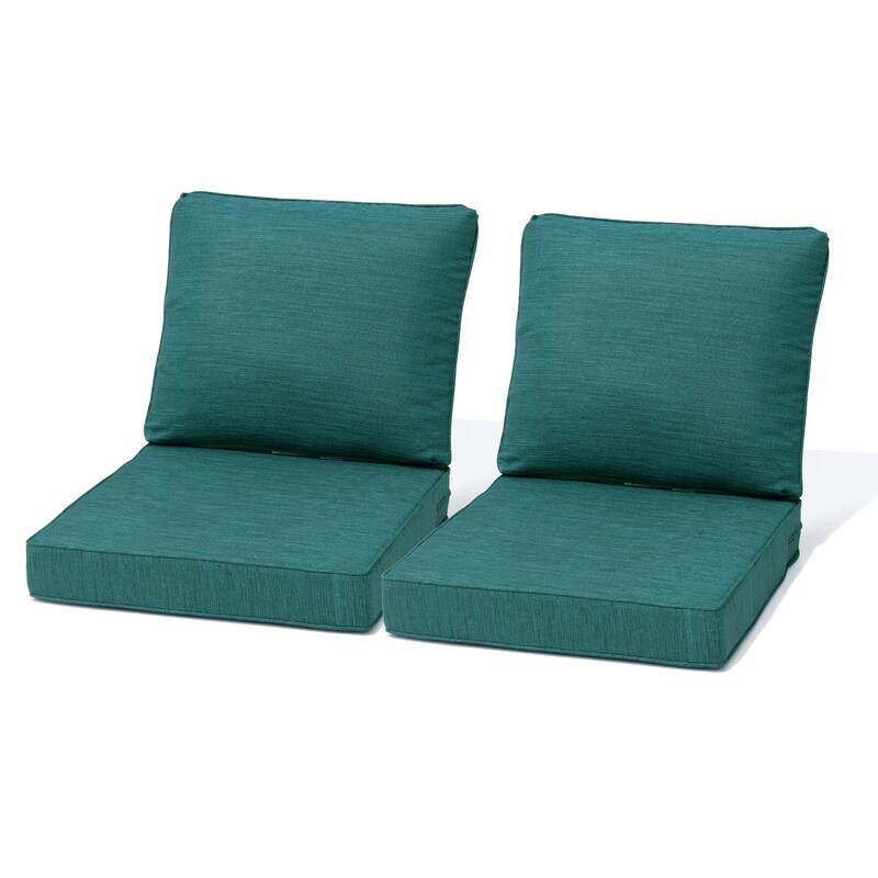 27.6'' x 24.4'' x 4.5'' Outdoor Indoor Patio Seat Cushions Set (Seat & Back) - 2PC - MALACHITE