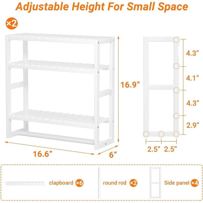 Towel Rack Bathroom Storage Shelves Over The Toilet with Towel Bar