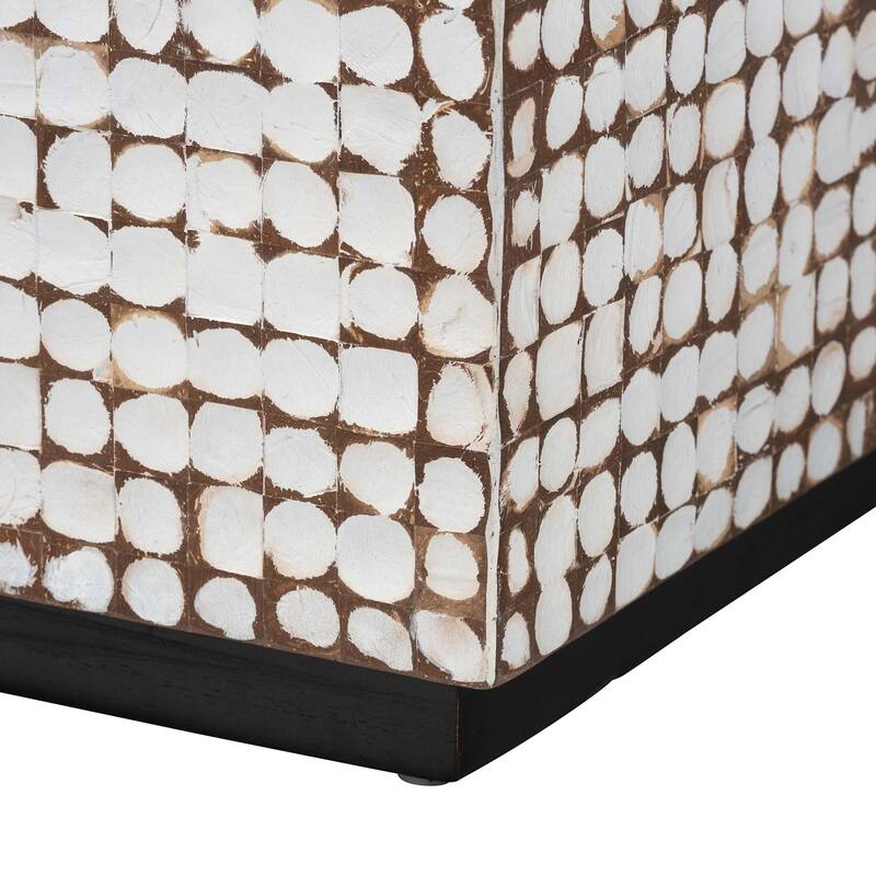 Nitza Bohemian Coconut Shell and Acacia Wood Coffee Table