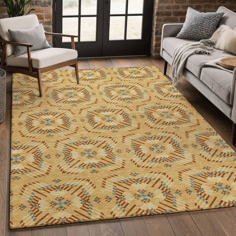 Machine Washable Indoor/ Outdoor Modern Frontenac Chantille Rug
