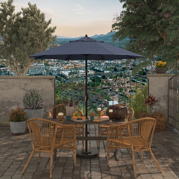 heavy duty aluminum round patio tilt umbrella PURPLE LEAF Tiltable Porch Table Poolside 10' Round / Grey the reinforced rustproof aluminum frame features a robust 9 California Umbrella 7.5' Round Aluminum