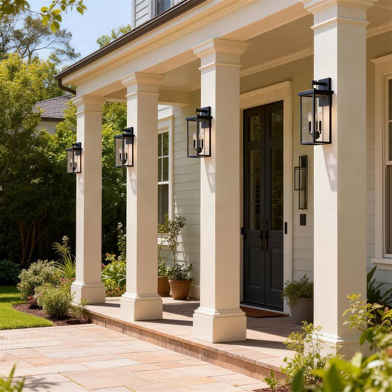 Outdoor Iron Rectangular Wall Light - 4 pack - Medium