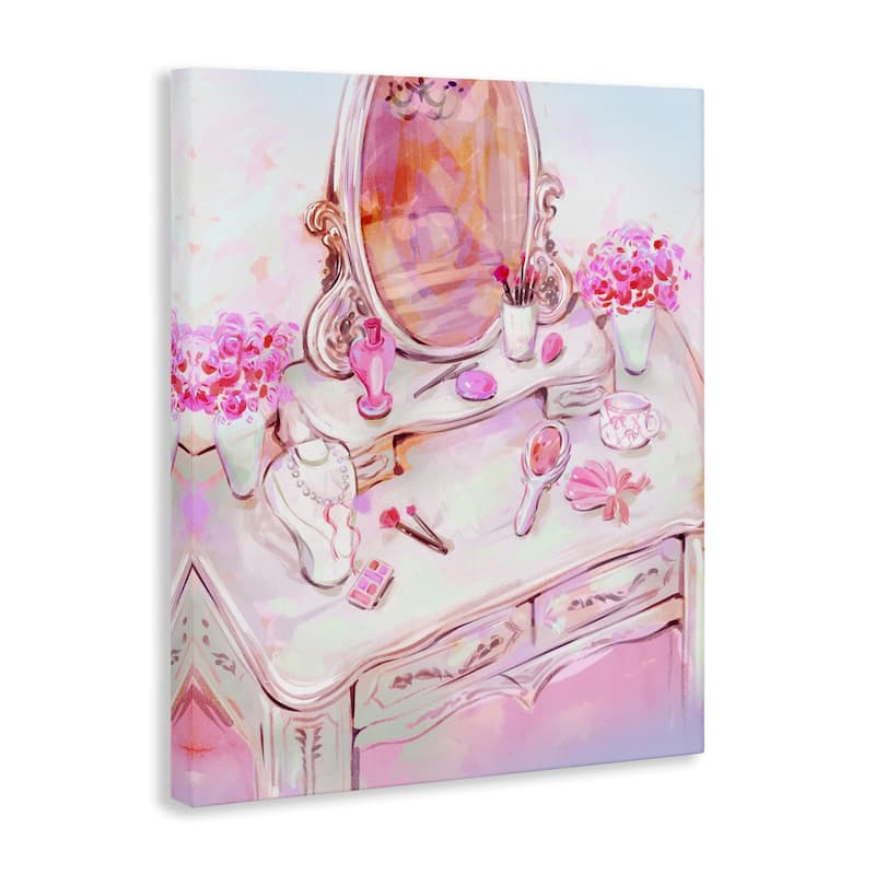 Stupell Pastel Pink Vanity View Canvas Wall Art Design By Ziwei Li