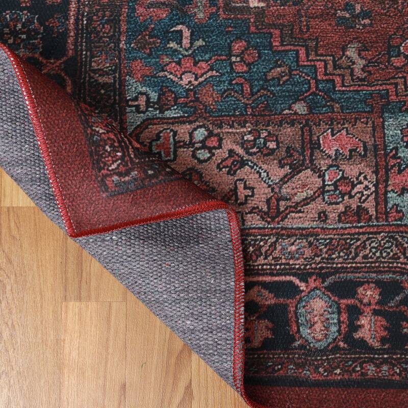 Superior Cardinal Vintage Machine Washable Indoor Area Rug or Runner