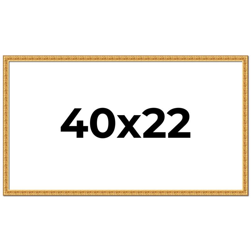 40x22 Frame Gold Real Wood Picture Frame Width 1 inches | Interior