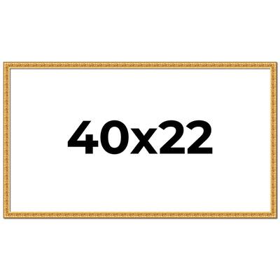 40x22 Frame Gold Real Wood Picture Frame Width 1 inches | Interior