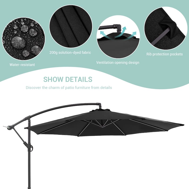 BONOSUKI 10ft Patio Umbrella,Hanging Market Umbrellas w/Tilt Adjustment