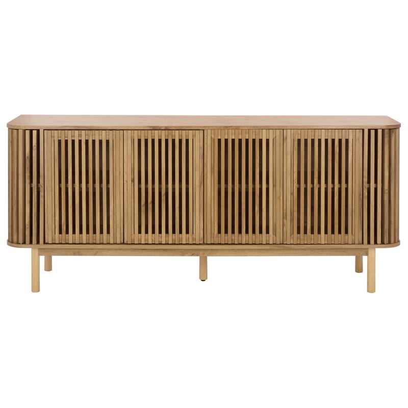 SAFAVIEH Home Adiel 4-Door Sideboard - 67"W x 18"D x 29"H - Oak
