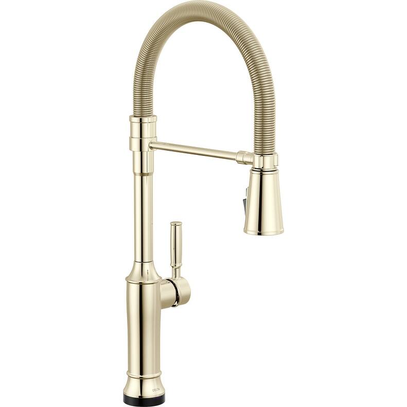 Delta 9684TL-DST Renaldi 1.8 GPM Single Hole Pre-Rinse Kitchen Faucet - Lumicoat Brilliance Polished Nickel