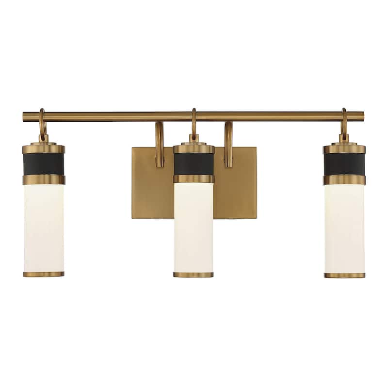 Savoy House 8-1638-3 Abel 3 Light 21" Wide LED Bathroom Vanity Light - Matte Black / Warm Brass