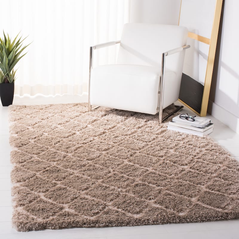 SAFAVIEH Adriana Apollonia Daisie Trellis 2-inch Thick Rug - 3' x 5' - Beige/Cream