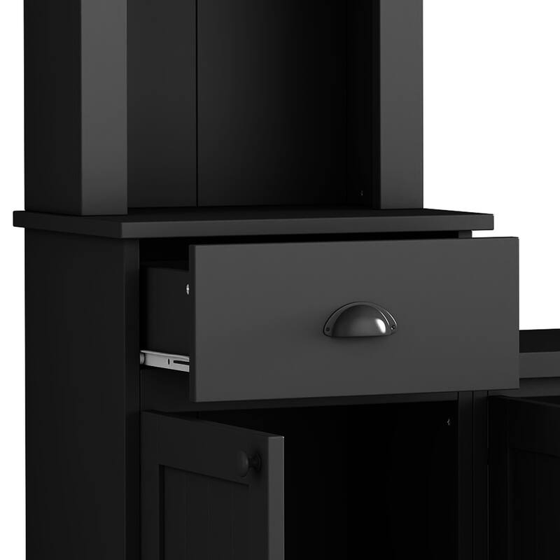 Entertainment Wall Unit Set with Bridge for TVs Up to 75", Ample Storage Space TV Stand with Adjustable Shelves, Media Console