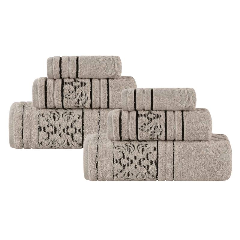 Superior Sadie Zero Twist Cotton 6 Piece Jacquard Towel Set
