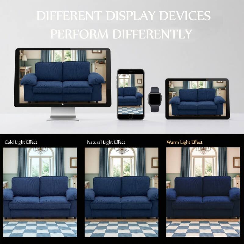 Roomfitters Modern Overstuffed Upholstered Sofa with Hidden Storage and Padded Arms, Comfy Loveseat for Small Space