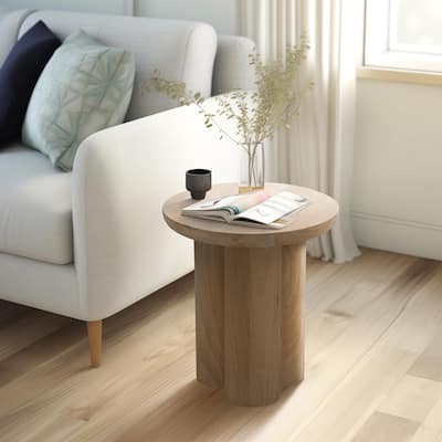 Sagebrook Home Modern Neutral Wooden End Table