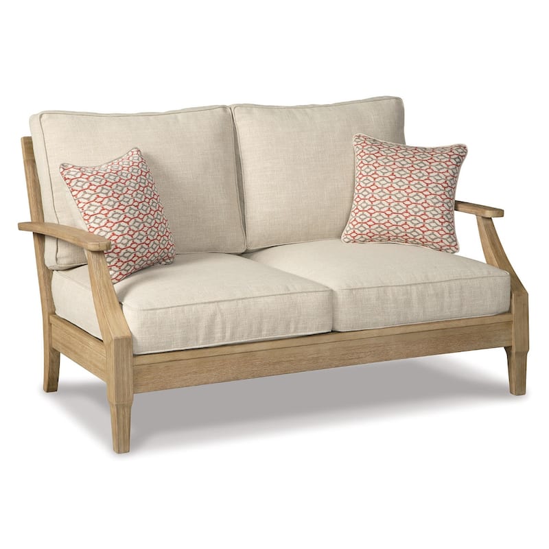Signature Design by Ashley Clare View Outdoor Loveseat w/Cushion - Beige