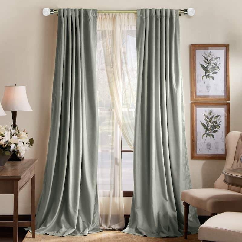 1-inch Diameter Crystal Ball Adjustable Single Drapery Curtain Rod